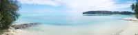 Bord de mer, plage ancien Club Med Moorea face aux Motu